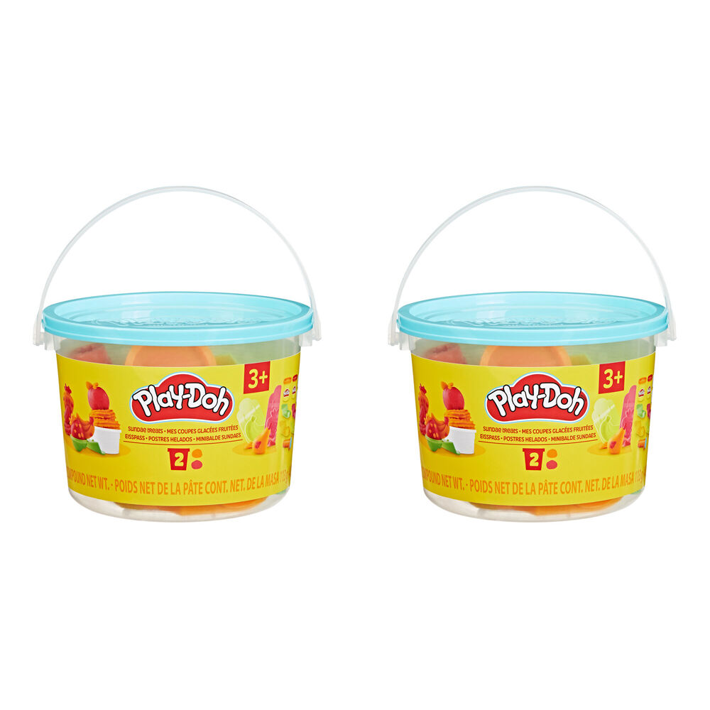 2PK Hasbro Play-Doh Mini Bucket Children's Modeling Set W/ Storage 3Y+ Assorted