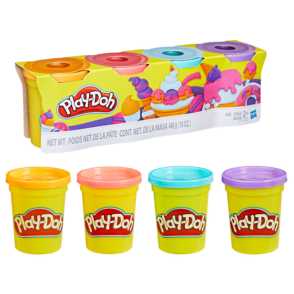 8x 4pc Hasbro Play-Doh Crafting Classic Children's Modelling Set 24M+ Assorted