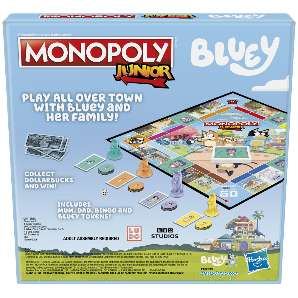 Hasbro Bluey and Friends Monopoly Junior Family Board Game 5Y+