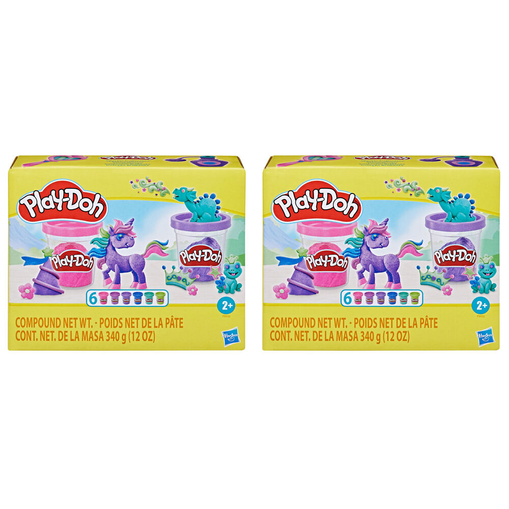 2x 6pc Hasbro Play-Doh Sparkle Collection Children's Modelling Set 3Y+