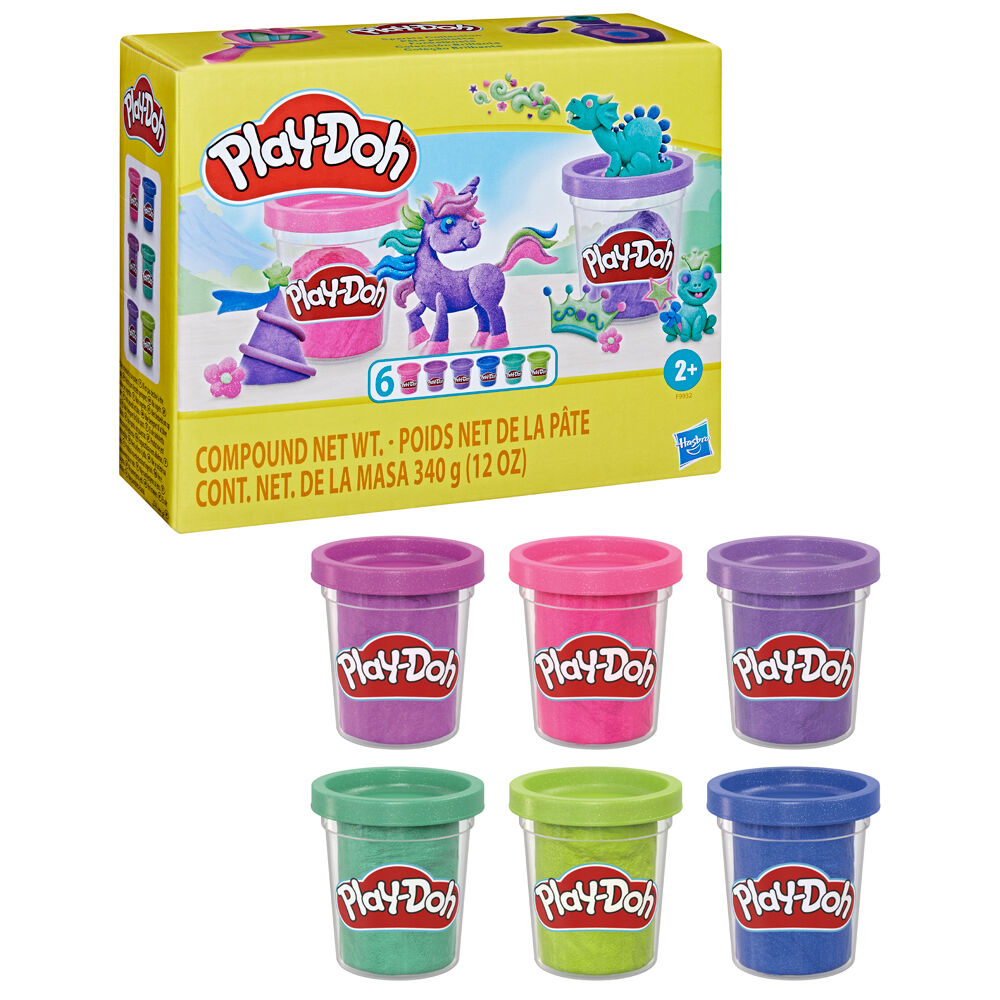 2x 6pc Hasbro Play-Doh Sparkle Collection Children's Modelling Set 3Y+