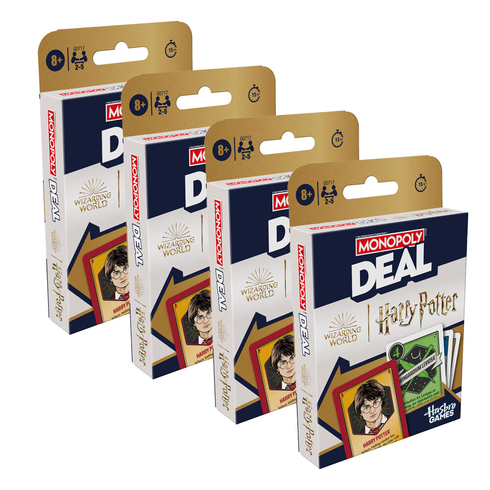 4PK Hasbro Monopoly Deal Harry Potter Edition Family Card Game 6+