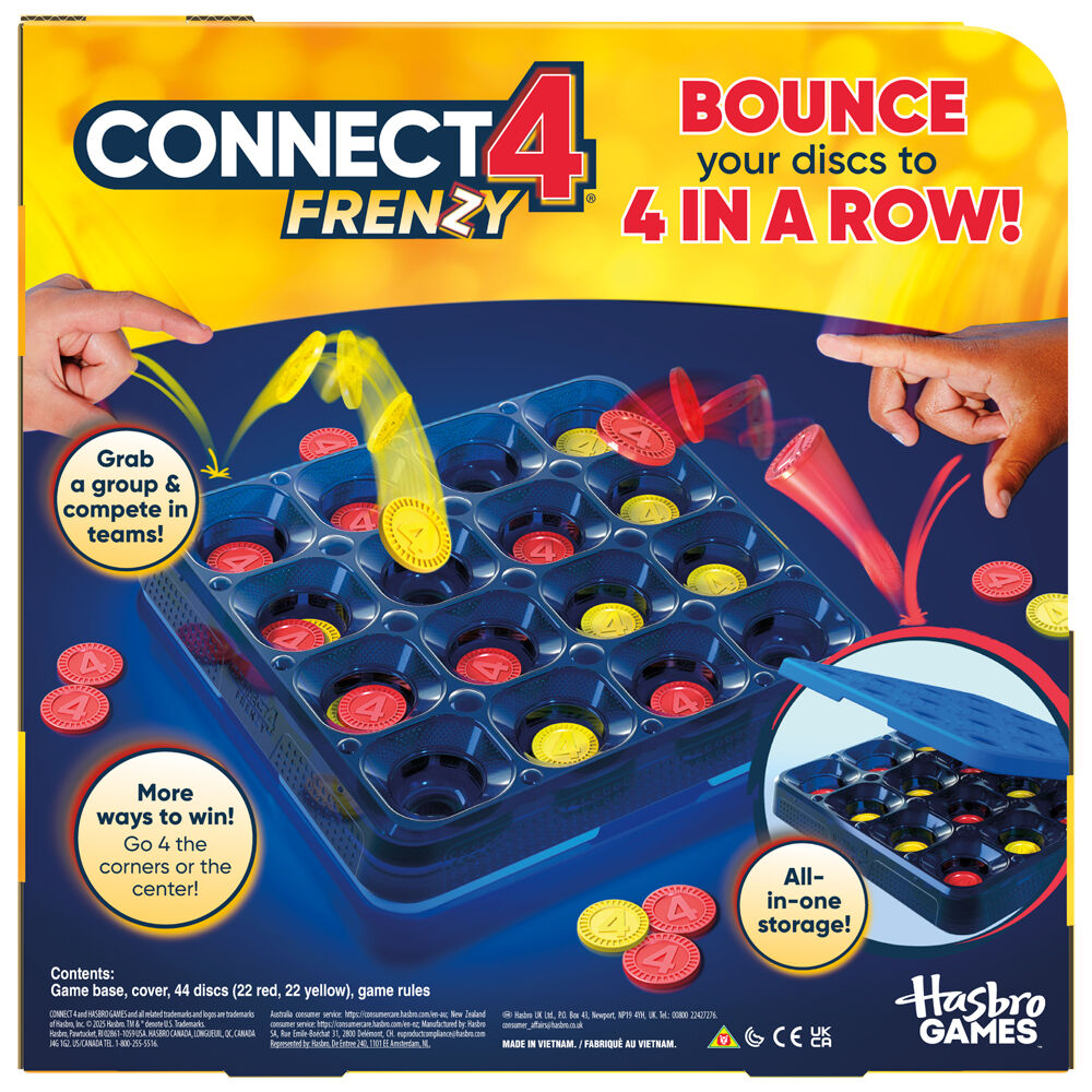 Hasbro Connect 4 Frenzy Fast Action Family Board Game Kids Playtime Fun Set 8y+