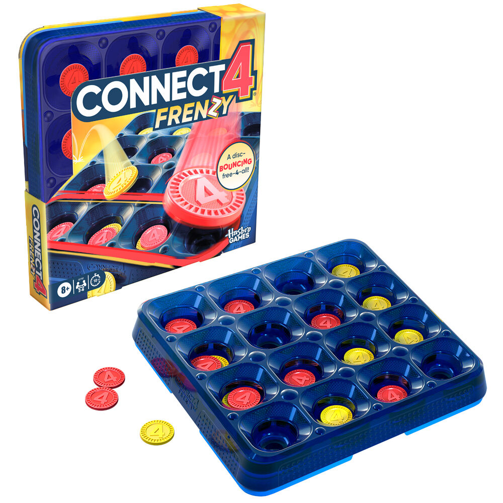 Hasbro Connect 4 Frenzy Fast Action Family Board Game Kids Playtime Fun Set 8y+