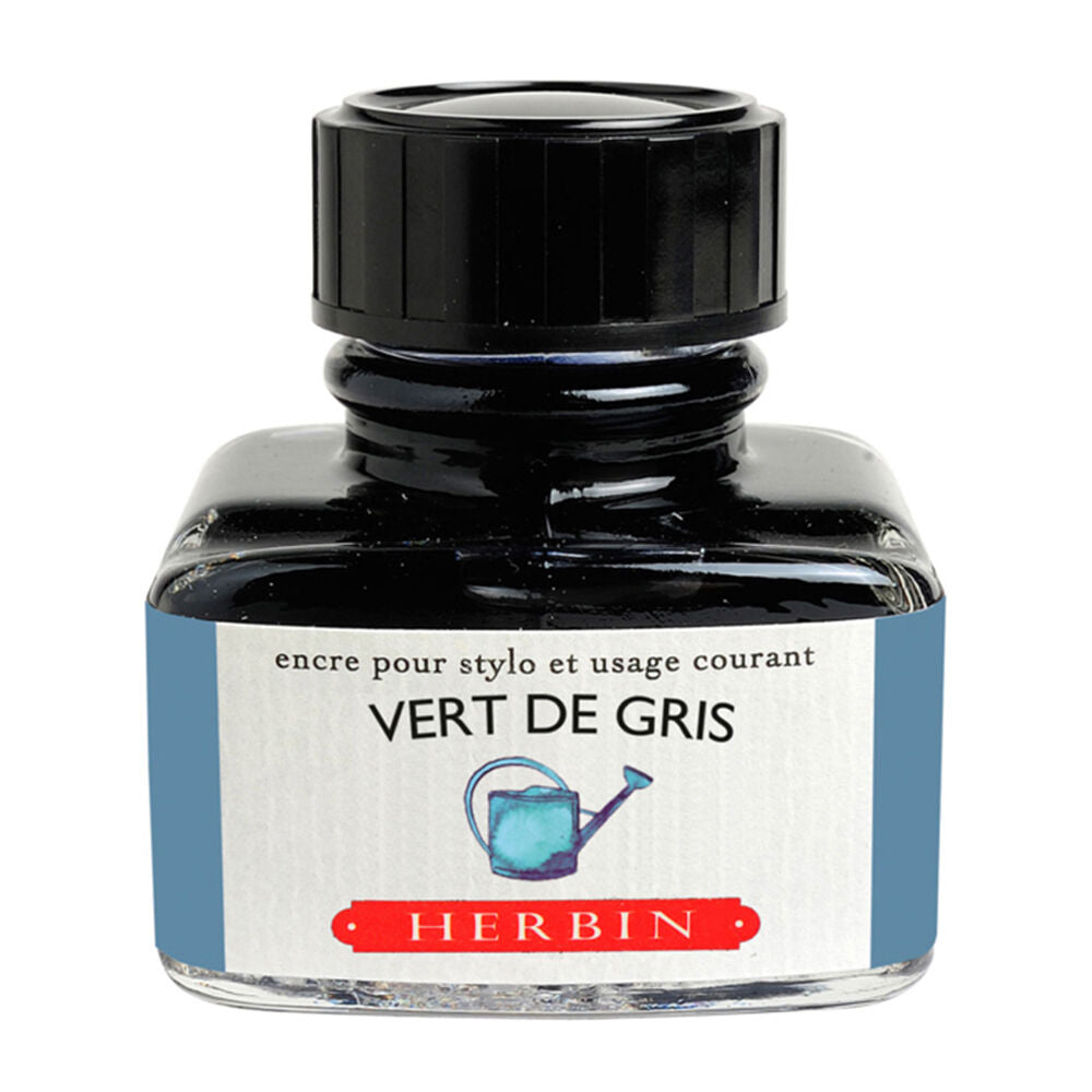2PK Herbin Writing & Drawing Water-Based Natural Dyes Ink 30ml Vert De Gris