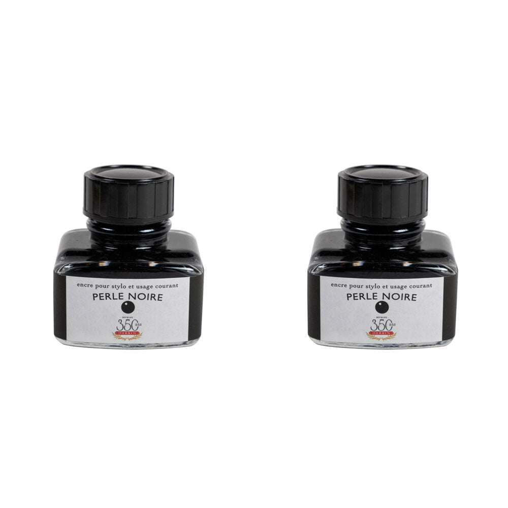 2PK Herbin Writing & Drawing Water-Based Natural Dyes Ink 30ml Black Pearl