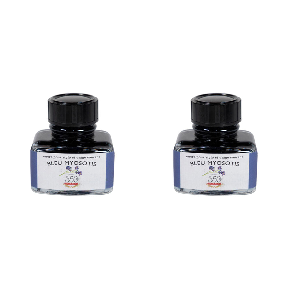 2PK Herbin Writing & Drawing Water-Based Natural Dyes Ink 30ml Myosotis Blue