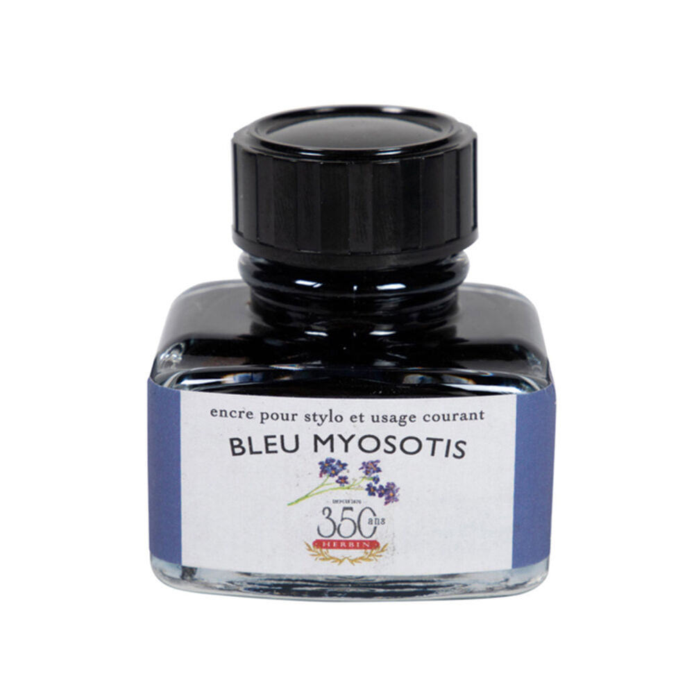 2PK Herbin Writing & Drawing Water-Based Natural Dyes Ink 30ml Myosotis Blue