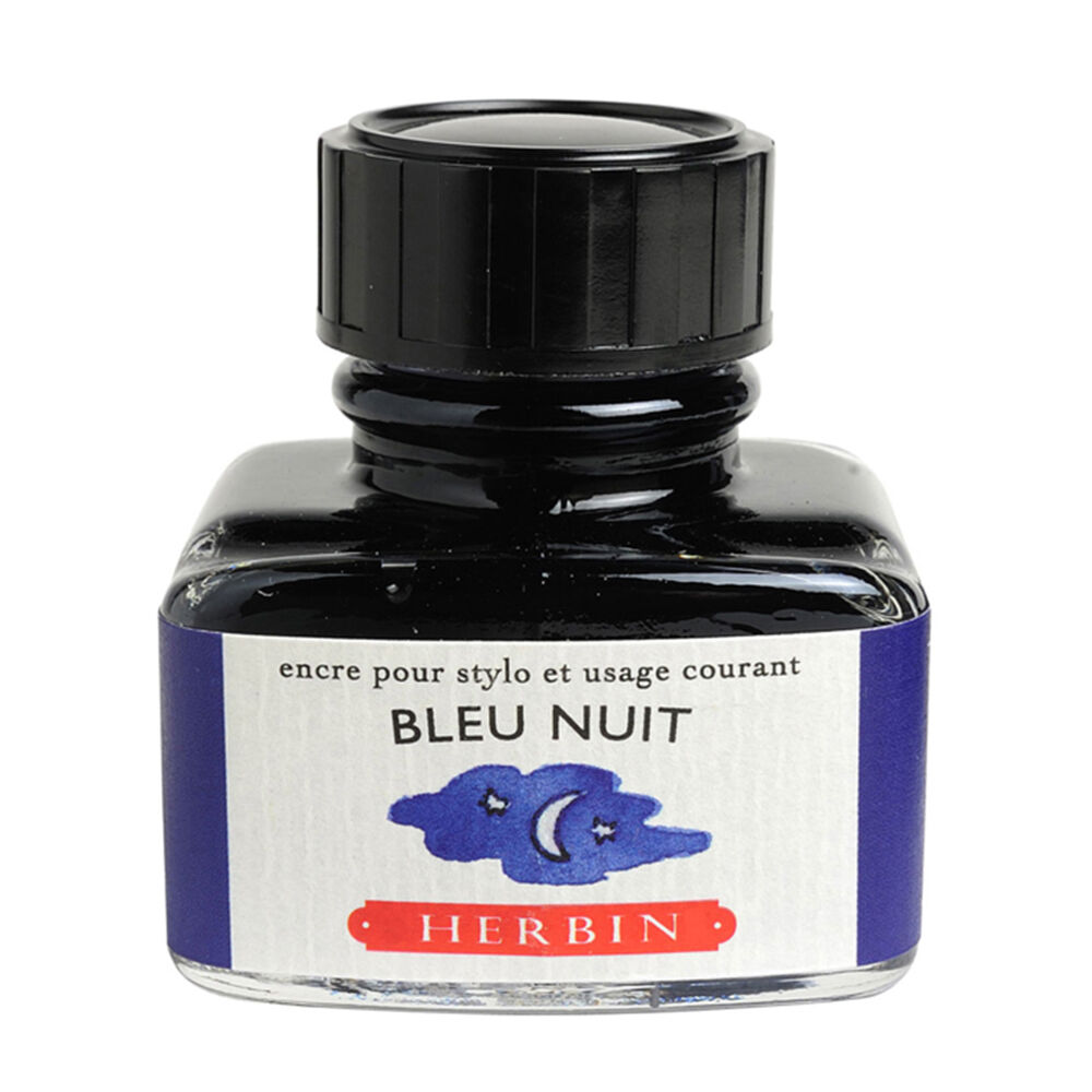 2PK Herbin Writing & Drawing Water-Based Natural Dyes Ink 30ml Night Blue