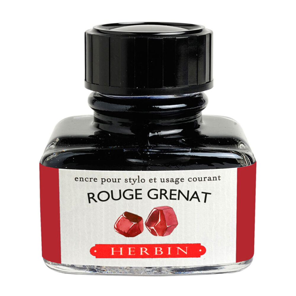 2PK Herbin Writing & Drawing Water-Based Natural Dyes Ink 30ml Garnet Red