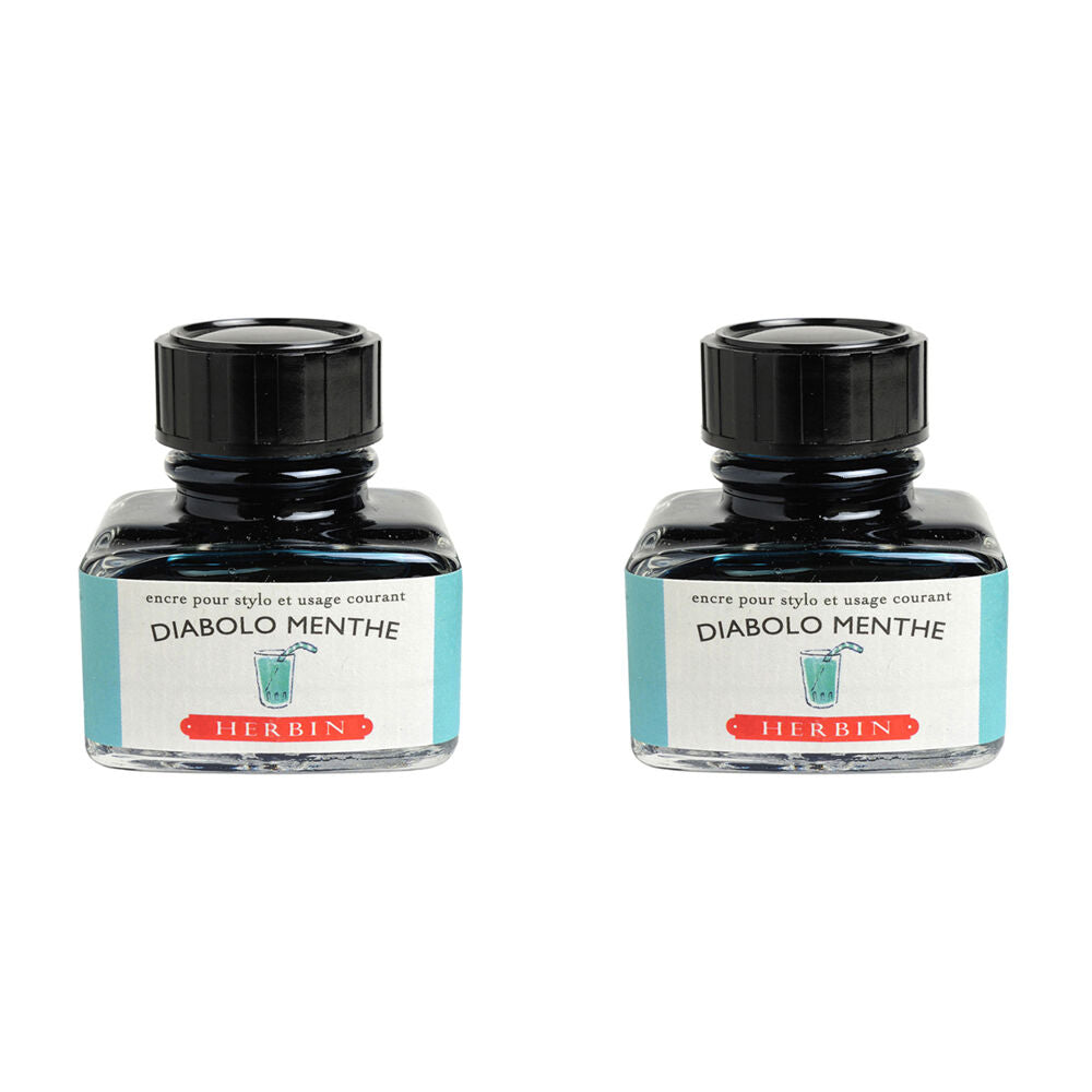 2PK Herbin Writing & Drawing Water-Based Natural Dyes Ink 30ml Mint Green