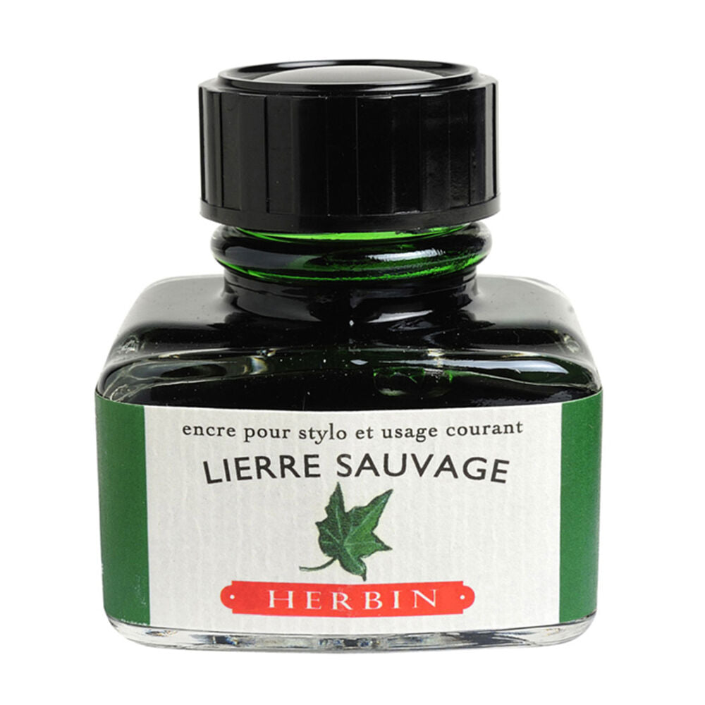 2PK Herbin Writing & Drawing Water-Based Natural Dyes Ink 30ml Wild Ivy Green