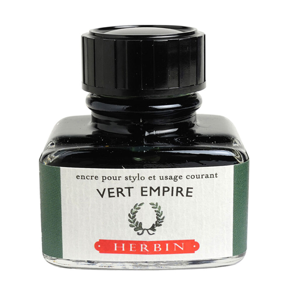 2PK Herbin Writing & Drawing Water-Based Natural Dyes Ink 30ml Empire Green