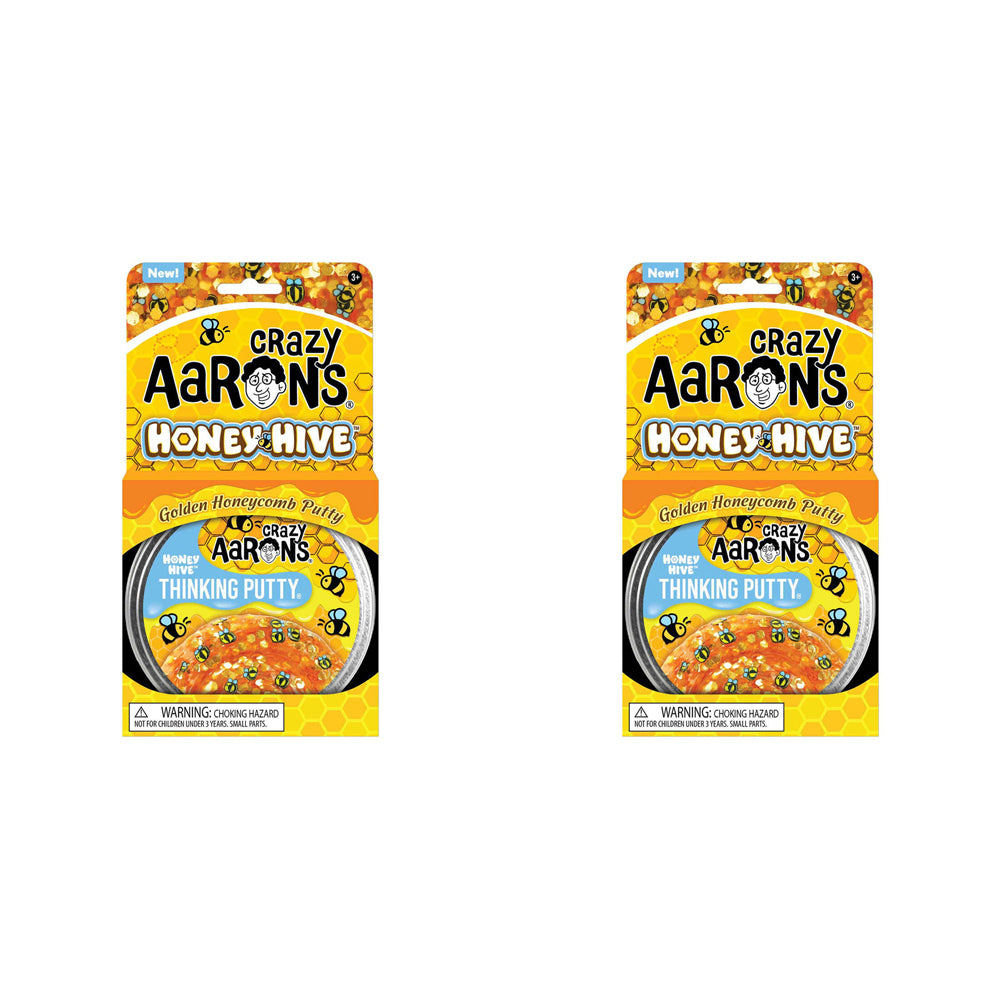 2PK Crazy Aarons Thinking Putty Honey Hive Trendsetters Toy 10cm 3y+