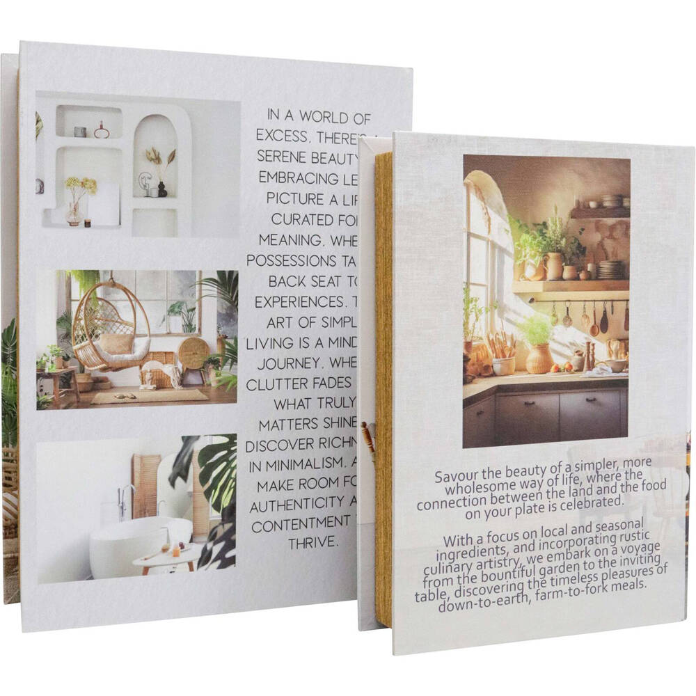 2pc LVD Book Box Home/Office Decor Large - Relaxed Country