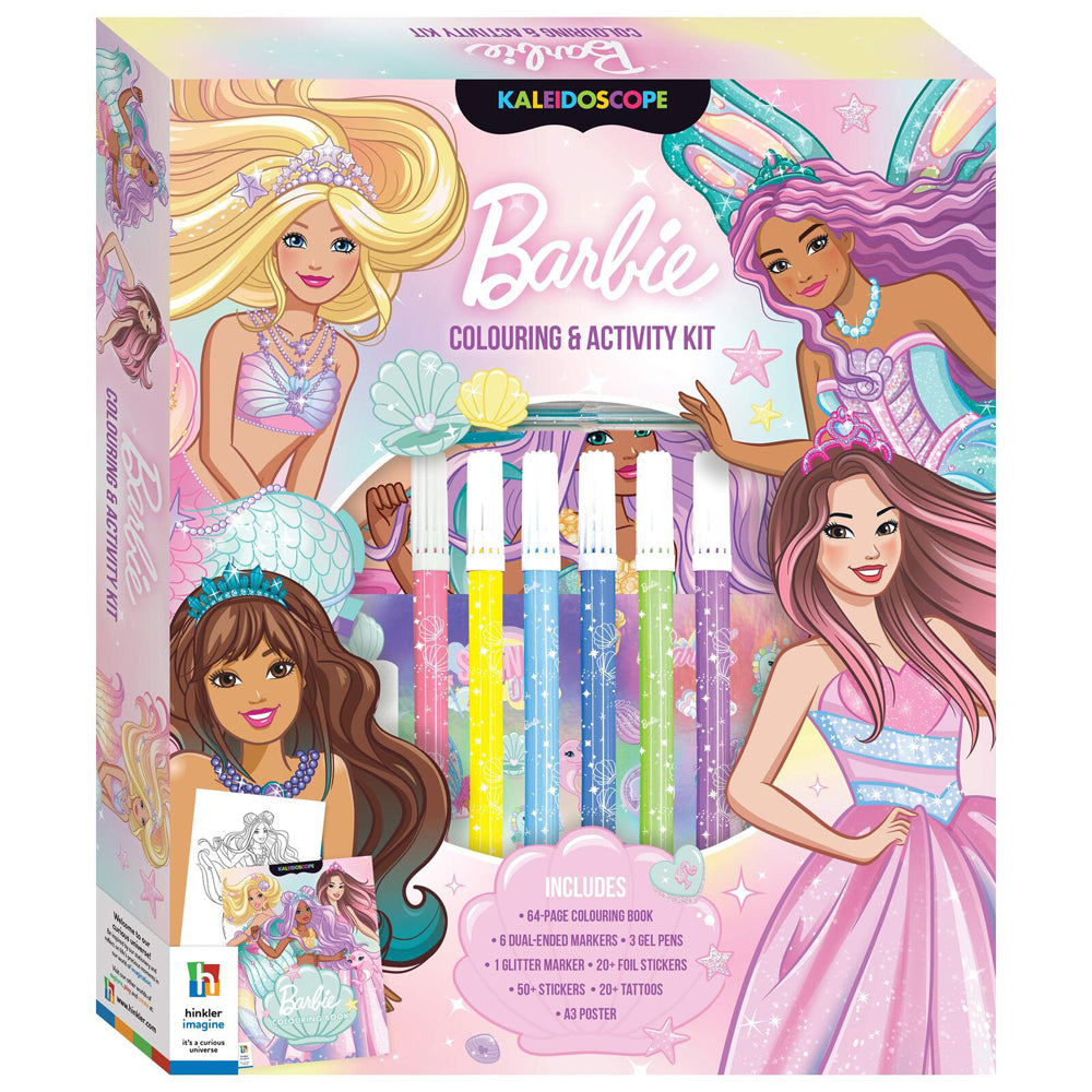 2PK Kaleidoscope Barbie Kids 29x24cm Colouring Book & Activity Kit 6y+