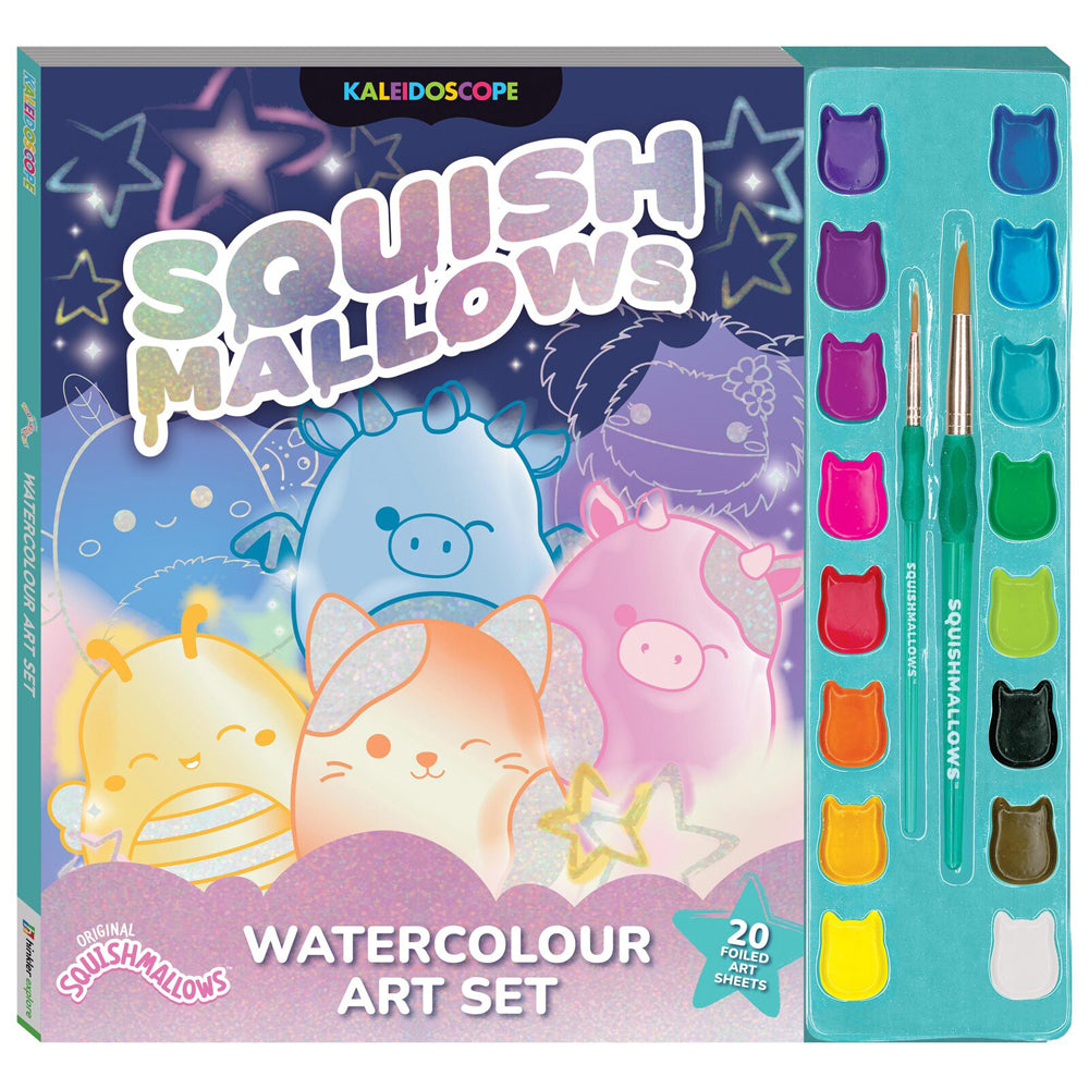 2PK Kaleidoscope Squishmallows Kids Watercolour Art Set 8y+
