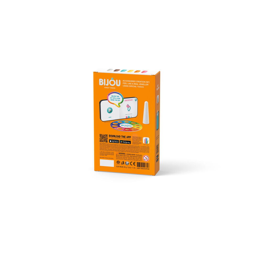 6PK Hey Clay Bijou Sweet Rings Modelling Set w/6 Colours & 2 Tools 3y+