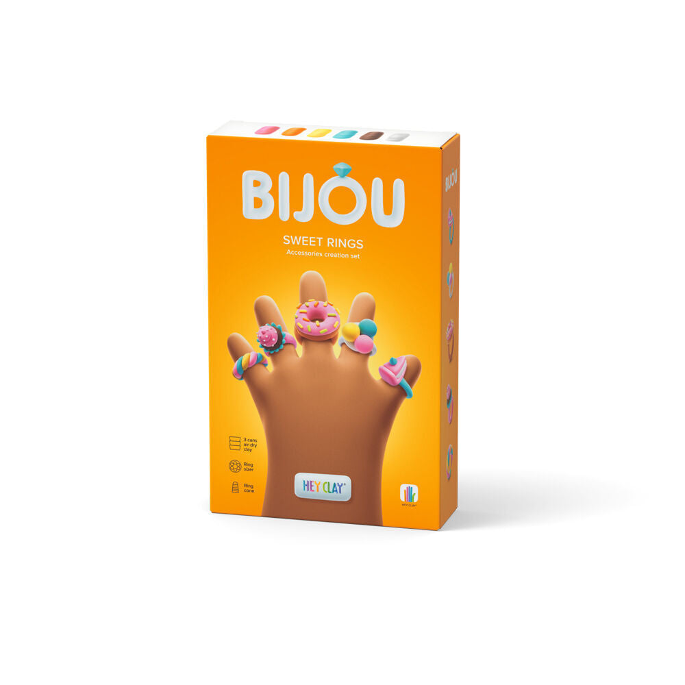 6PK Hey Clay Bijou Sweet Rings Modelling Set w/6 Colours & 2 Tools 3y+