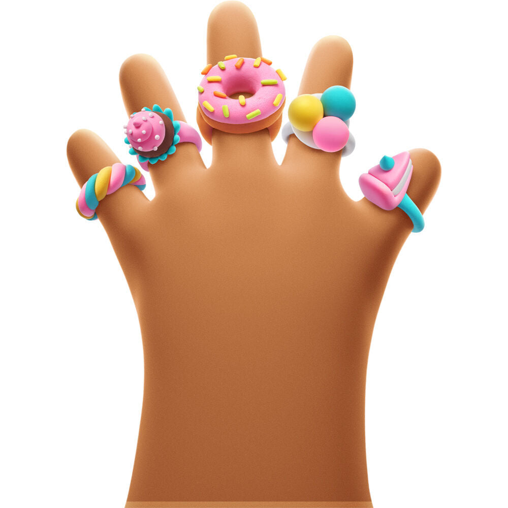 6PK Hey Clay Bijou Sweet Rings Modelling Set w/6 Colours & 2 Tools 3y+
