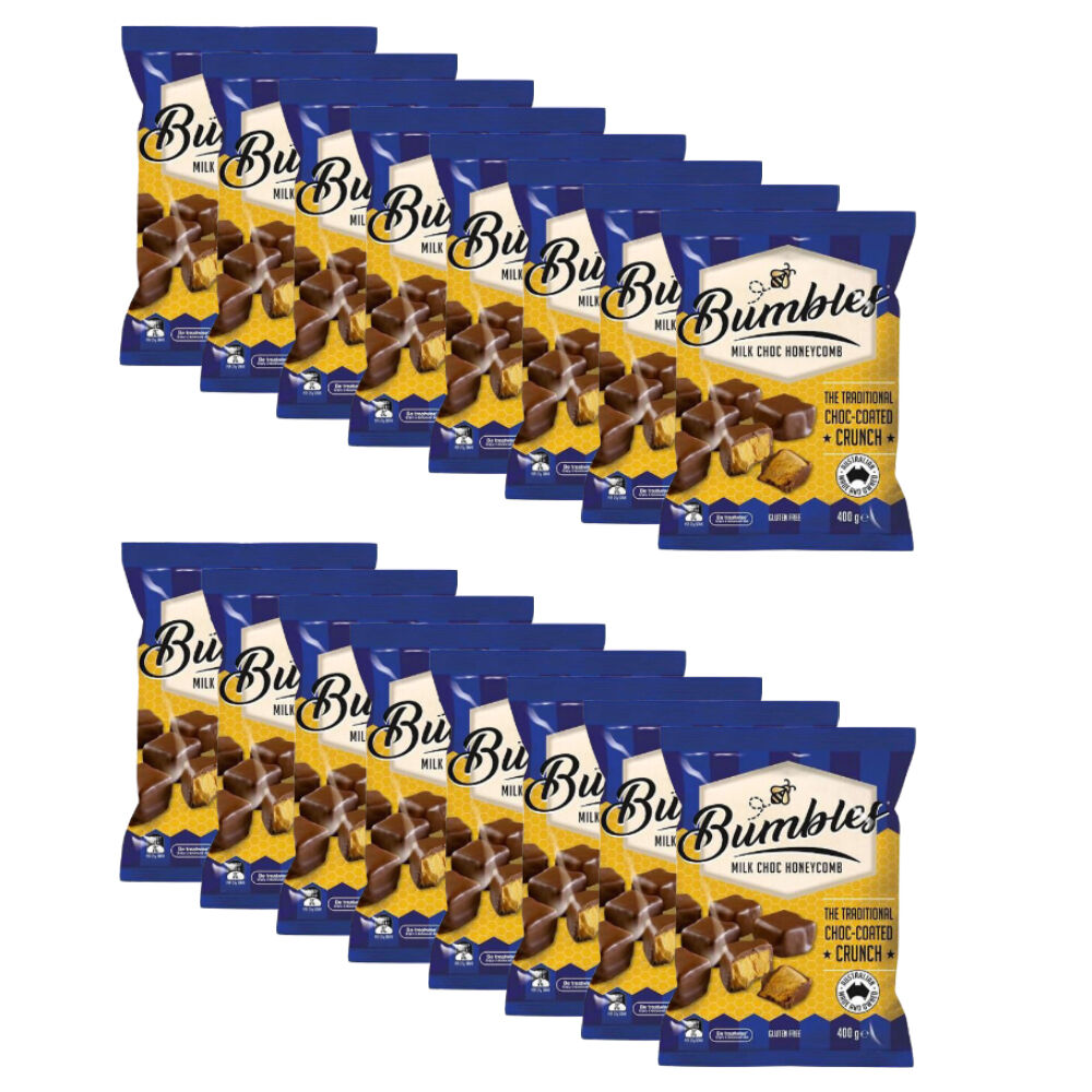 16PK Menz Bumbles Milk Chocolate Honeycomb Sweet Confectionery 400g Gluten-Free