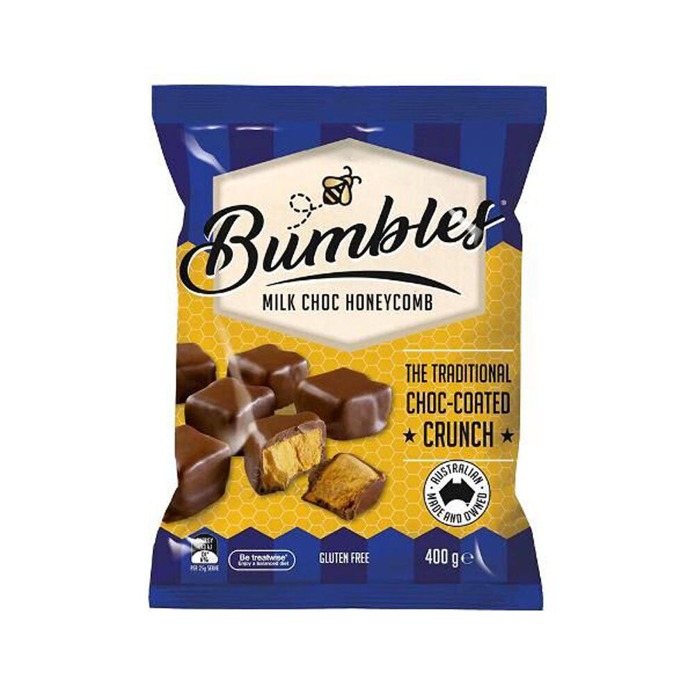 16PK Menz Bumbles Milk Chocolate Honeycomb Sweet Confectionery 400g Gluten-Free