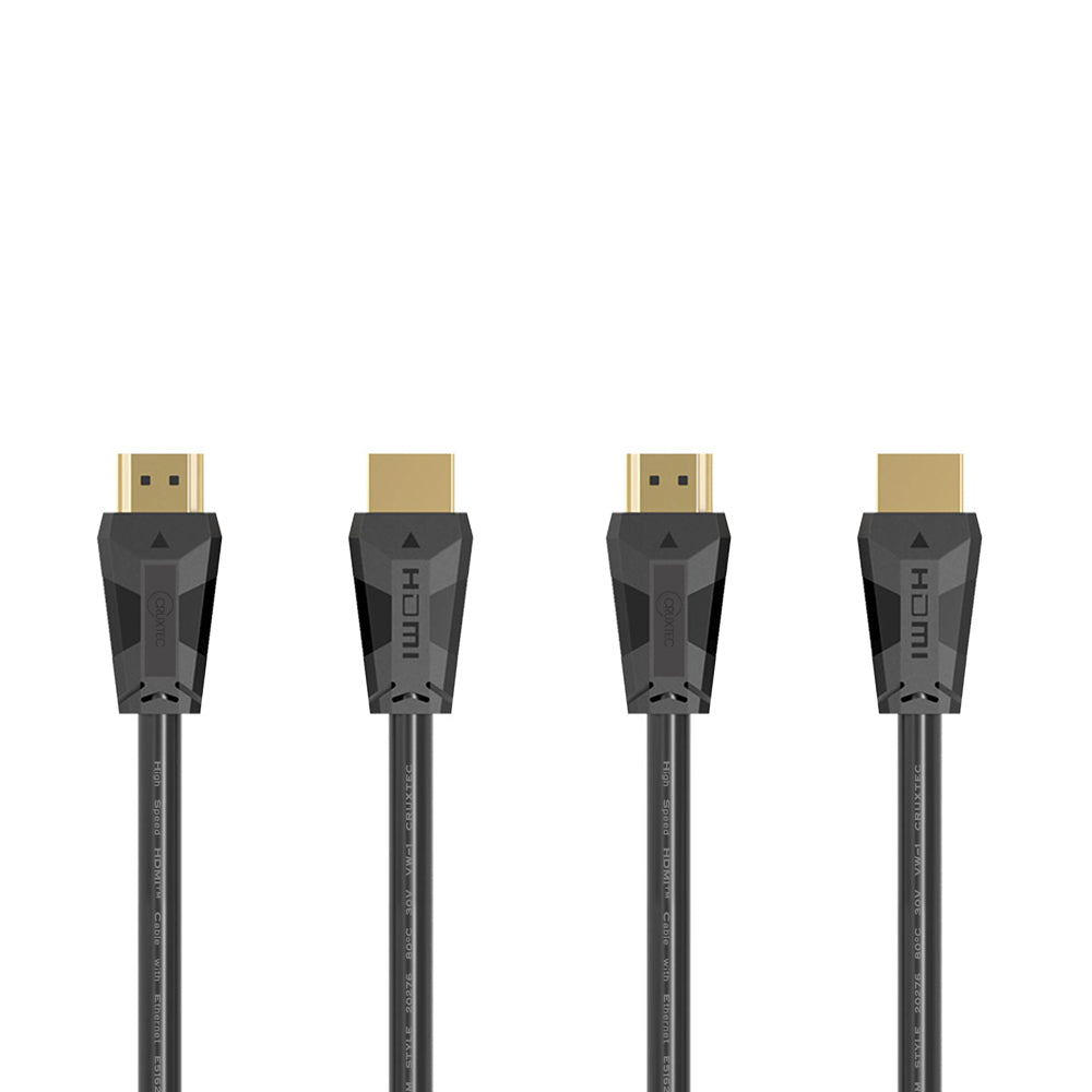 2PK Cruxtec 3m Premium High Speed HDMI 2.0 Cable with Ethernet - Black