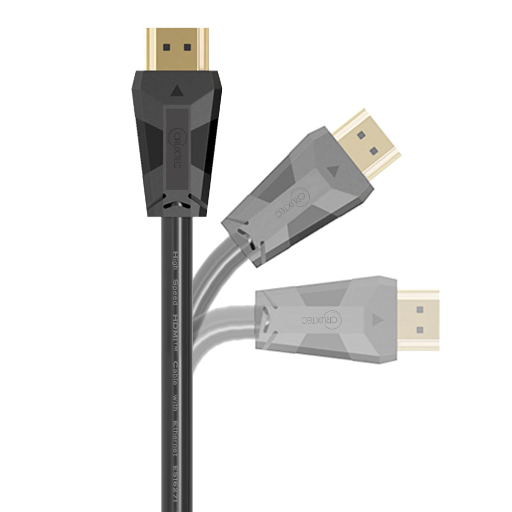 2PK Cruxtec 3m Premium High Speed HDMI 2.0 Cable with Ethernet - Black