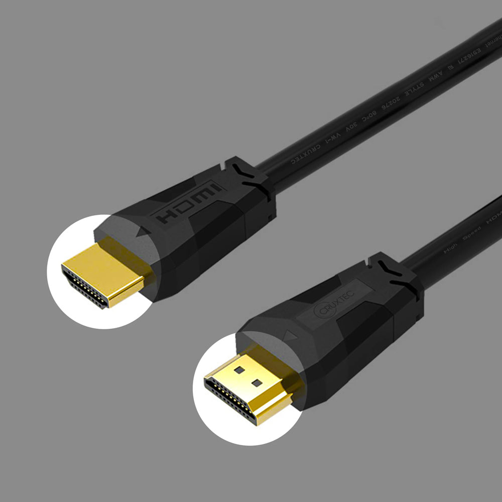 2PK Cruxtec 3m Premium High Speed HDMI 2.0 Cable with Ethernet - Black