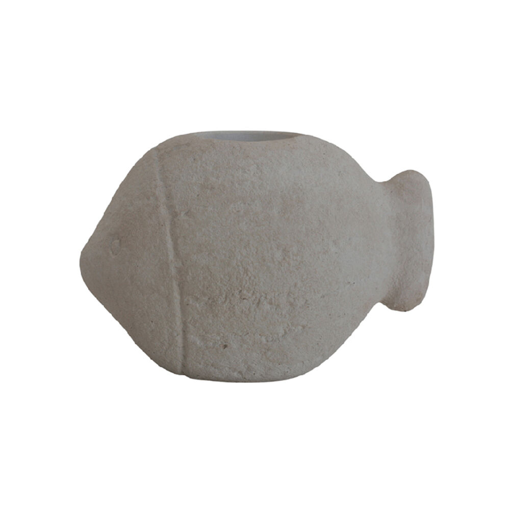 Darlin Stone Fish T-Lite Holder Table Decor 10.5x16cm Matte Off-White