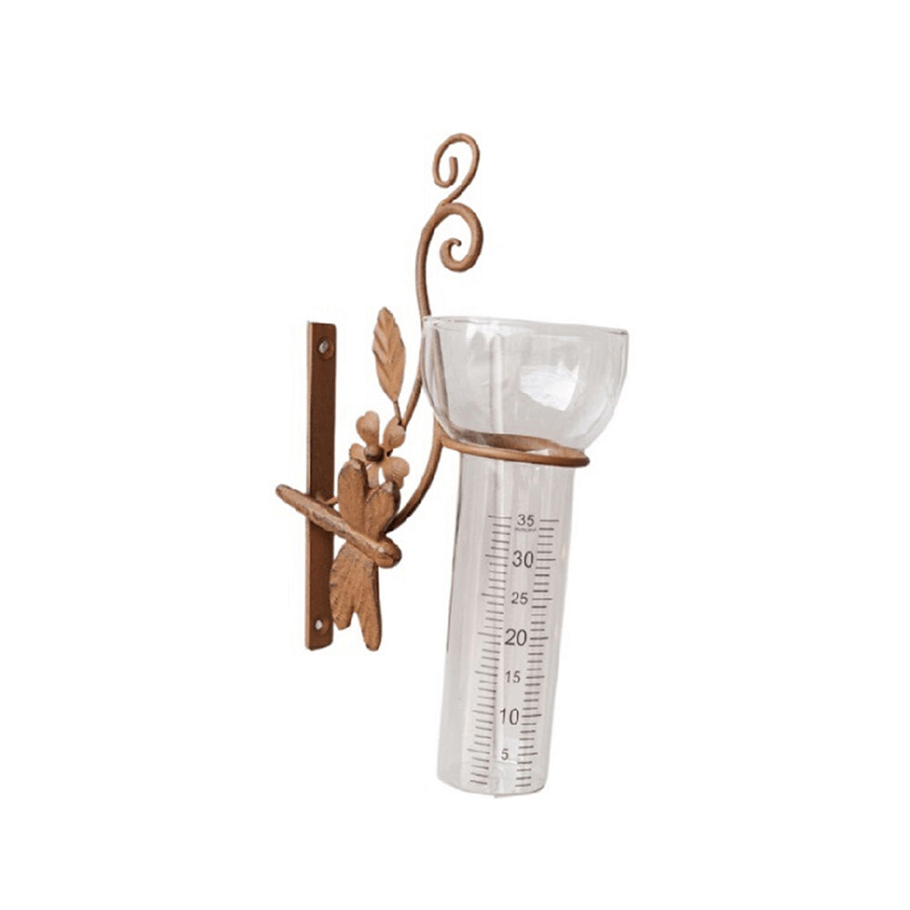Darlin Dragonfly Rain Gauge Outdoor Decor 25x16.5cm Matte Rust Finish