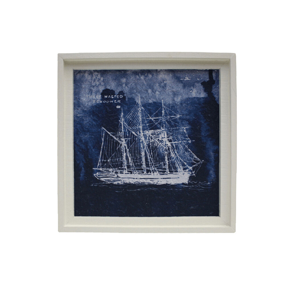 Darlin Handmade Tall Ship Watercolour Wall Art Version 1 32x3.5cm Timber Frame
