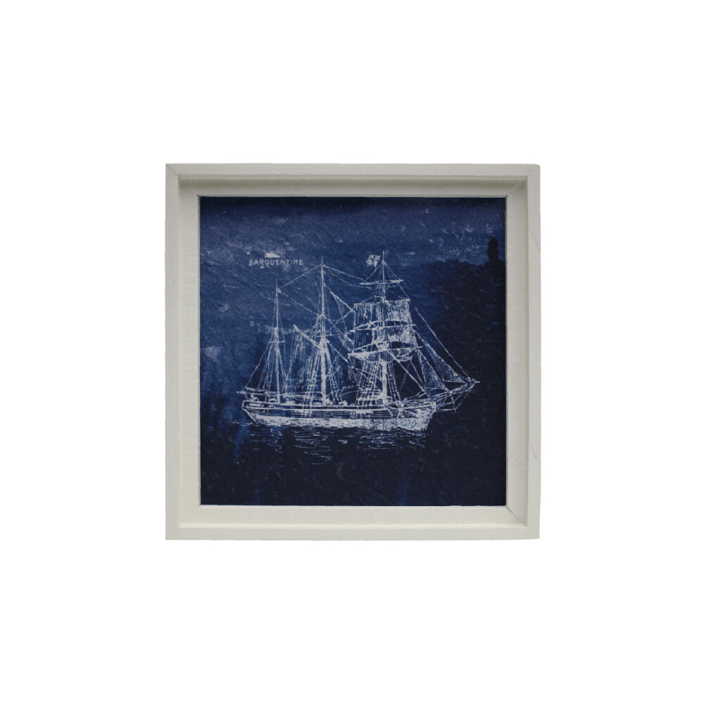 Darlin Handmade Tall Ship Watercolour Wall Art Version 1 and 2 Timber Frame