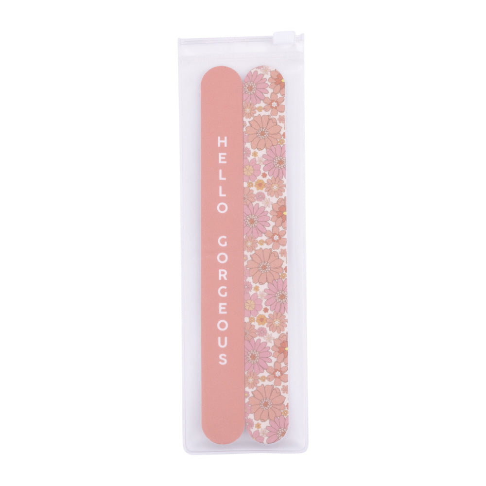 10x 2pc Splosh Handbag Accessories Flower Nail File Set Double Sided - Pink