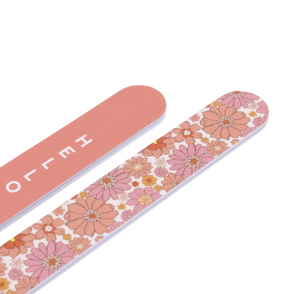 10x 2pc Splosh Handbag Accessories Flower Nail File Set Double Sided - Pink