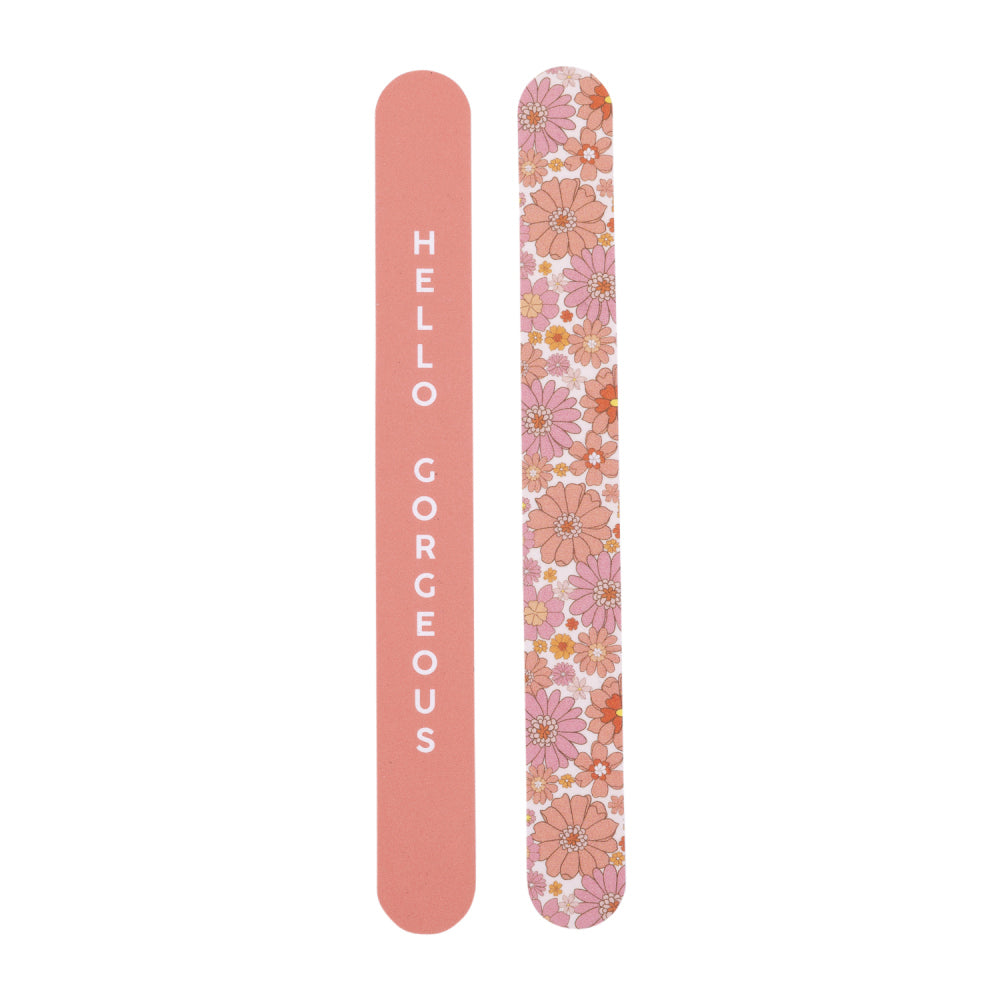 10x 2pc Splosh Handbag Accessories Flower Nail File Set Double Sided - Pink