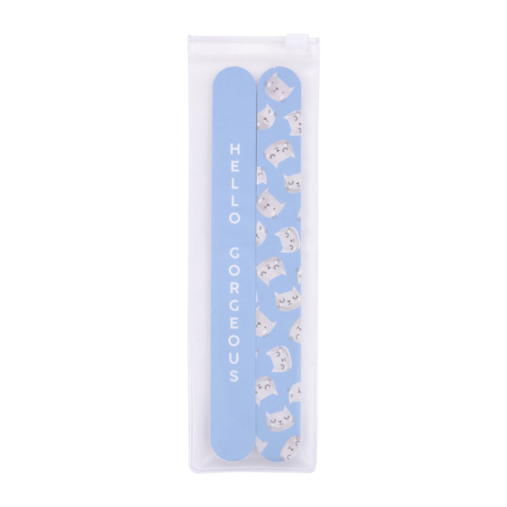 10x 2pc Splosh Handbag Accessories Cat Nail File Set Double Sided - Blue