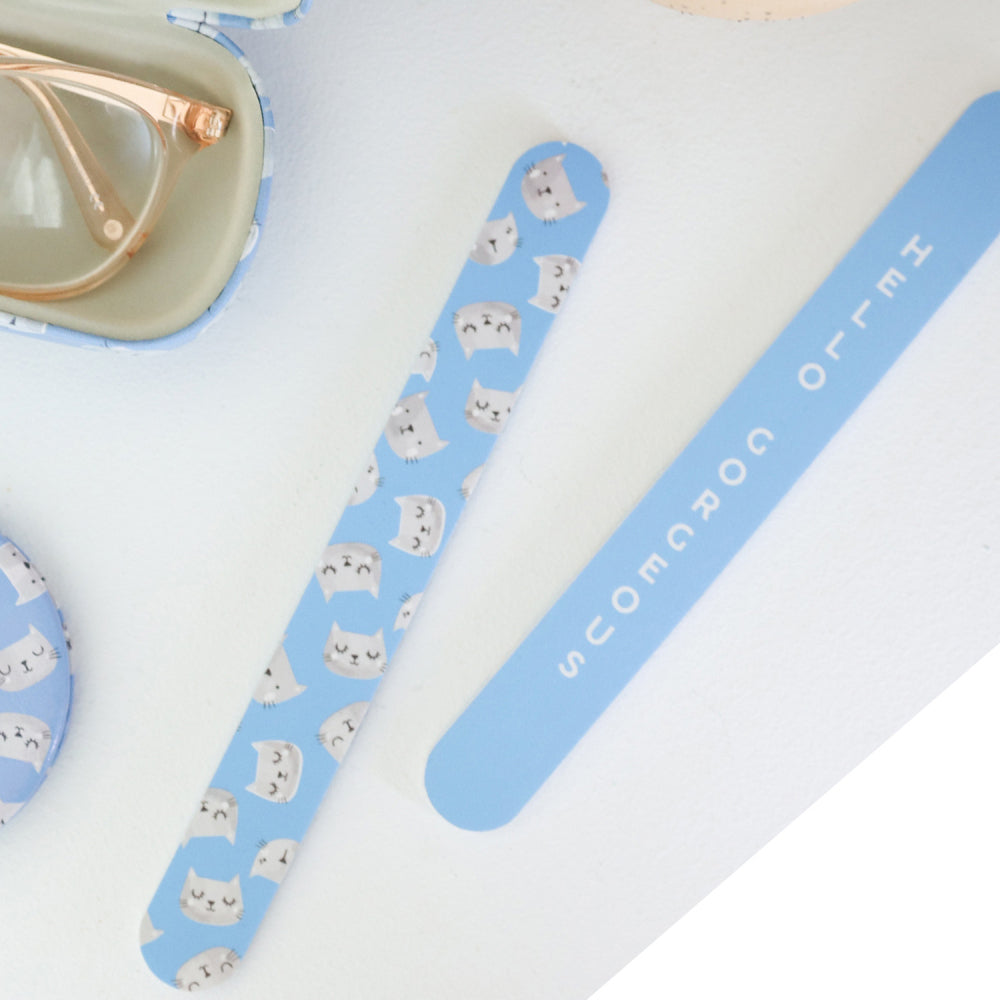 10x 2pc Splosh Handbag Accessories Cat Nail File Set Double Sided - Blue