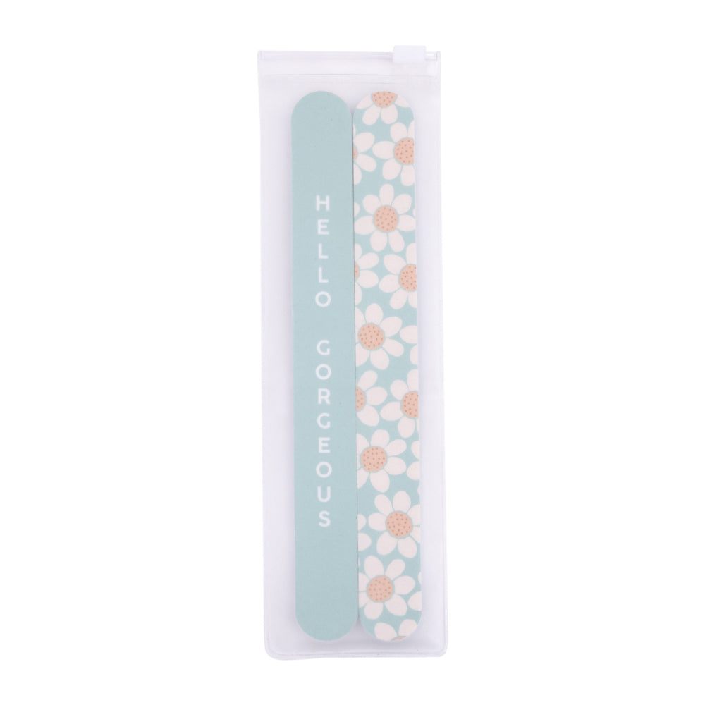 10x 2pc Splosh Handbag Accessories Daisy Nail File Set Double Sided - Blue