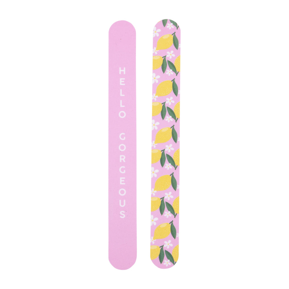 10x 2pc Splosh Handbag Accessories Lemon Nail File Set Double Sided - Pink