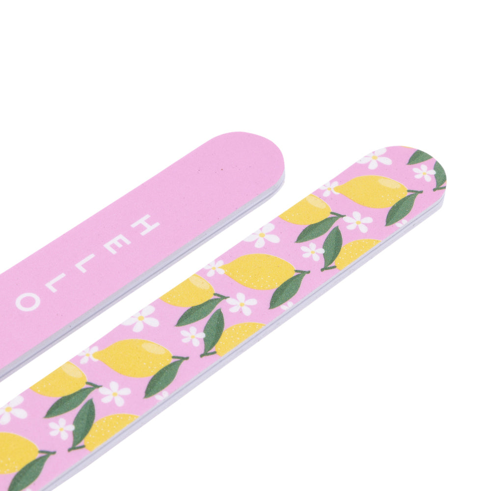 10x 2pc Splosh Handbag Accessories Lemon Nail File Set Double Sided - Pink