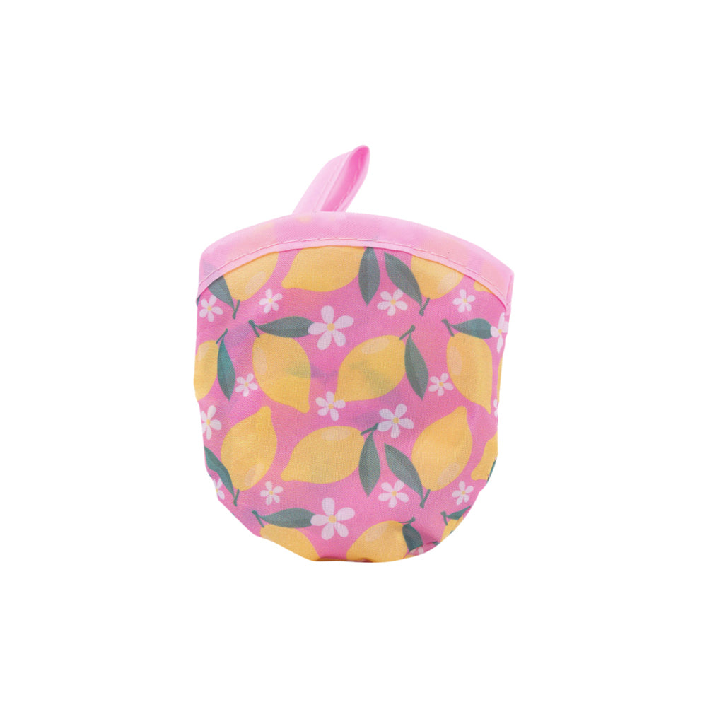 5PK Splosh Handbag Accessories Twist & Pop Round Fan w/ Storage 20cm - Lemon