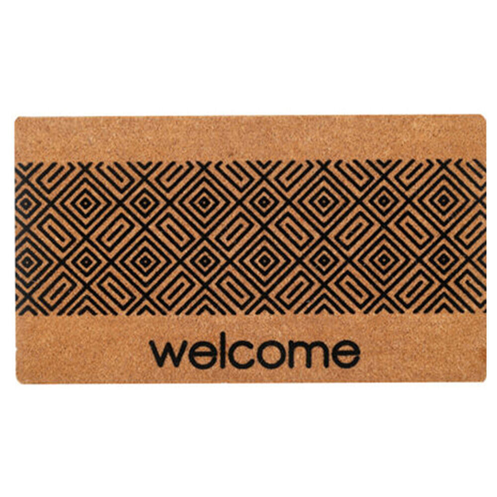 2PK Maine And Crawford Welcome Multi Square & Rectangle Design Doormat 70x40cm