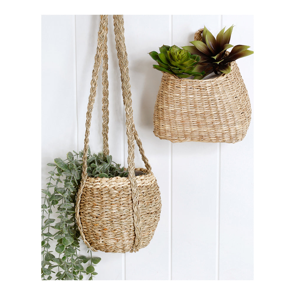 Maine & Crawford Zaklina 18x16cm Hanging Seagrass Basket - Natural