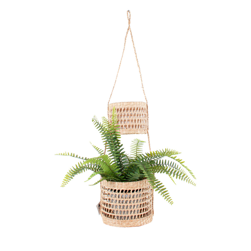 Maine & Crawford Gympie 2-Tier 20cm Seagrass Hanging Basket - Natural