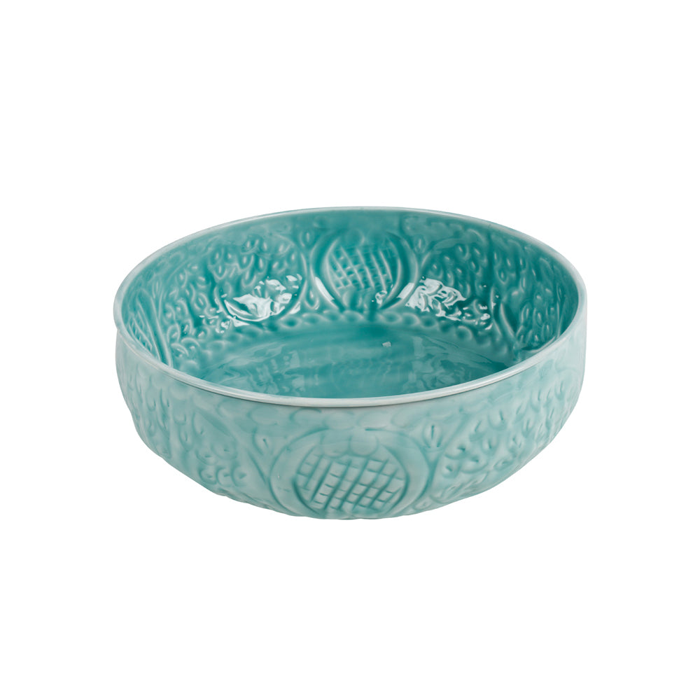 2pc Maine & Crawford Roe Embossed Iron/Enamel Bowl Set - Turquoise