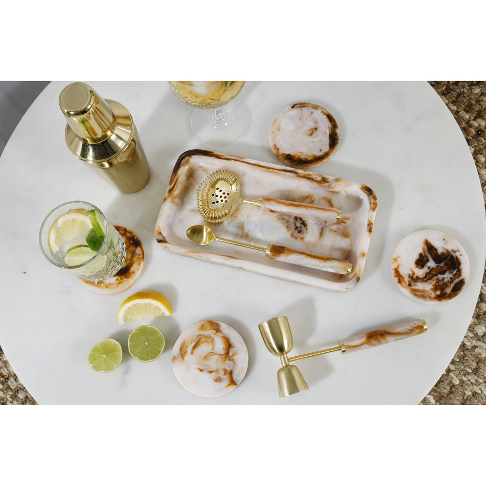 Maine & Crawford Atticus 28cm Resin Serving Tray - Amber