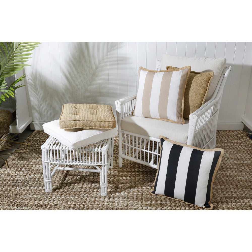 Maine & Crawford Aspen 45cm Outdoor Cushion Square - Black Stripe