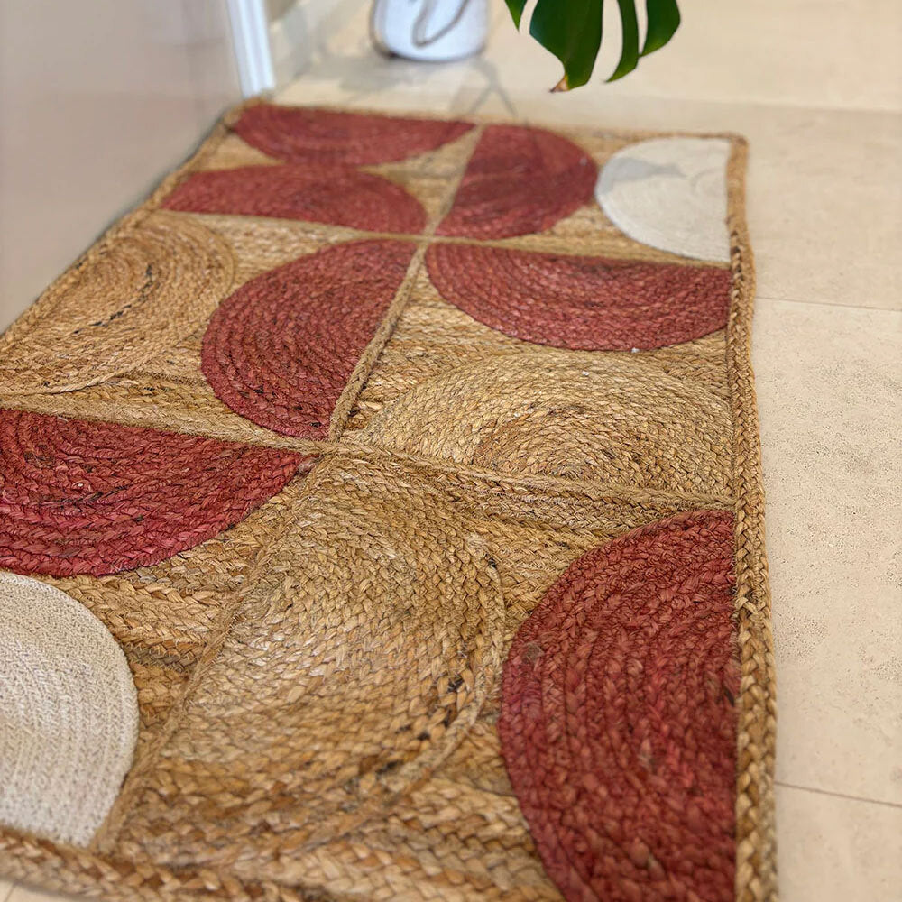 Maine & Crawford Handmade Salli 90x60cm Jute Braided Rug - White/Natural