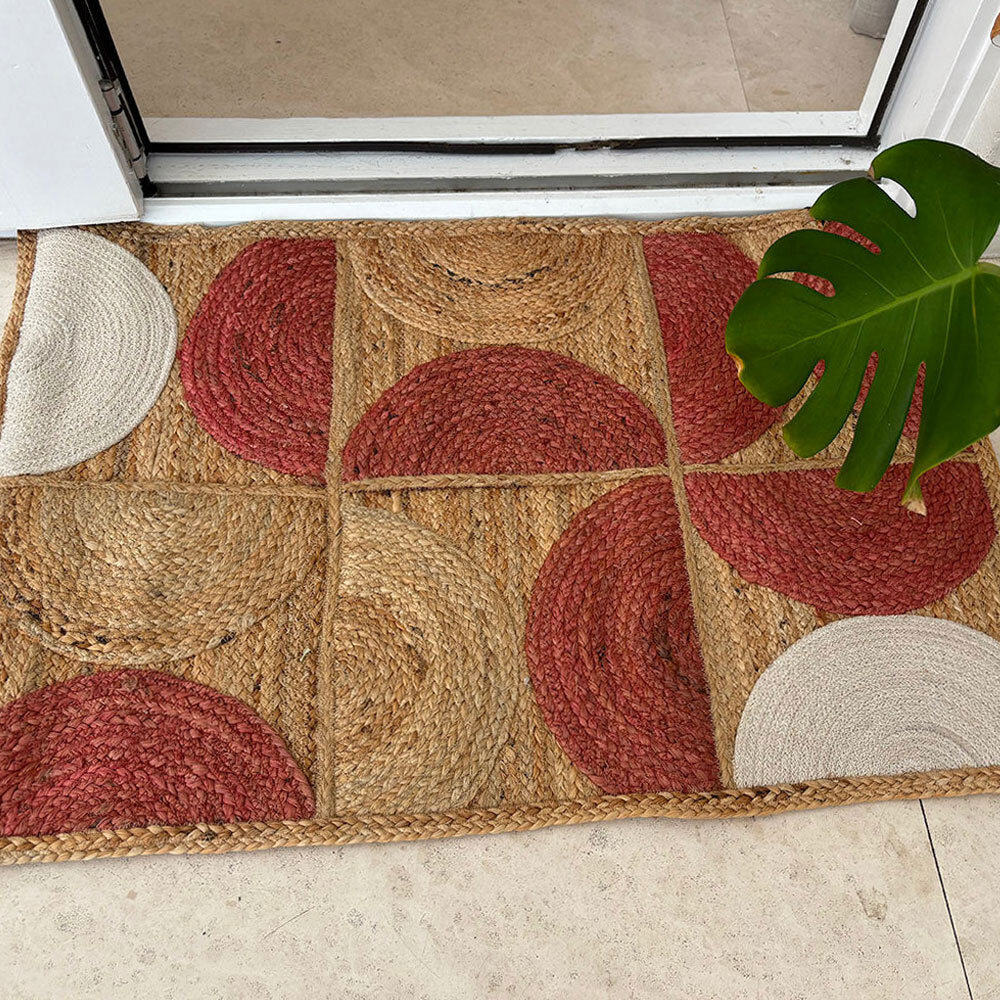 Maine & Crawford Handmade Salli 90x60cm Jute Braided Rug - White/Natural